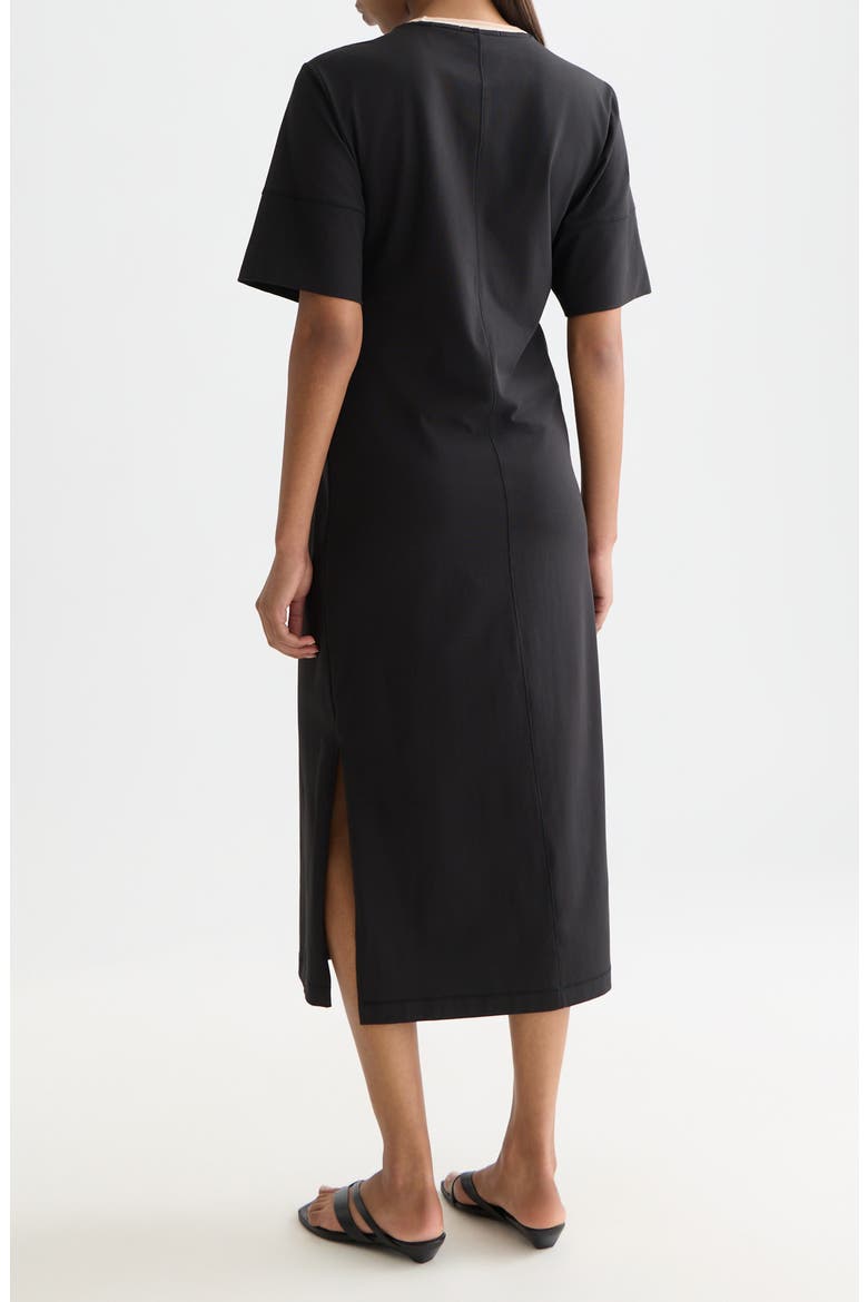Stretch Cotton T-Shirt Midi Dress, Alternate, color, METEORITE