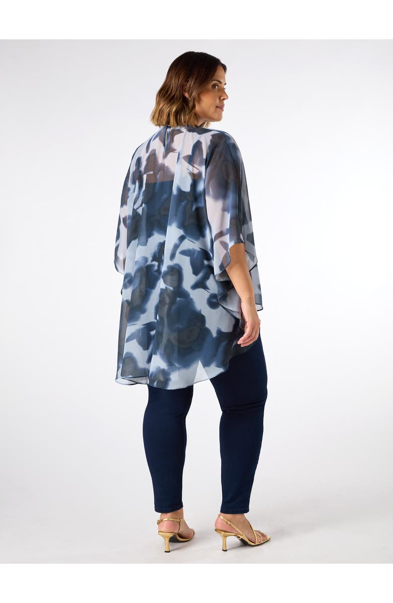 Live Unlimited Abstract Floral High Low Overlay Top, Alternate, color, Print