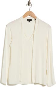 Theory Tie Neck Long Sleeve Top