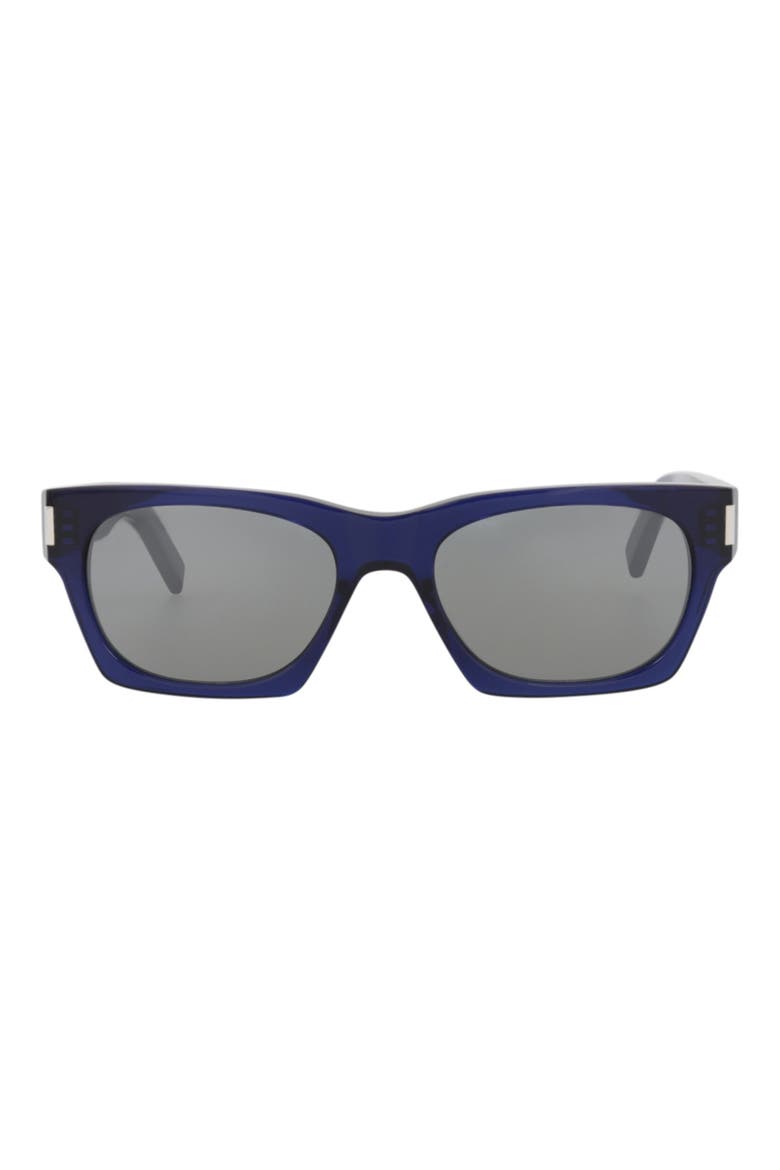 54mm Square Sunglasses, Main, color, BLUE BLUE SILVER