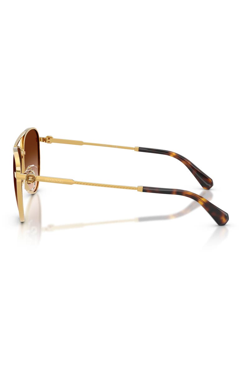 59mm Gradient Pilot Sunglasses, Alternate, color, GOLD / GRADIENT BROWN
