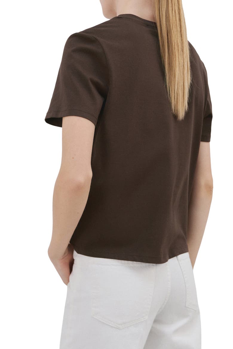Embroidered Cotton T-Shirt, Alternate, color, CHOCOLATE