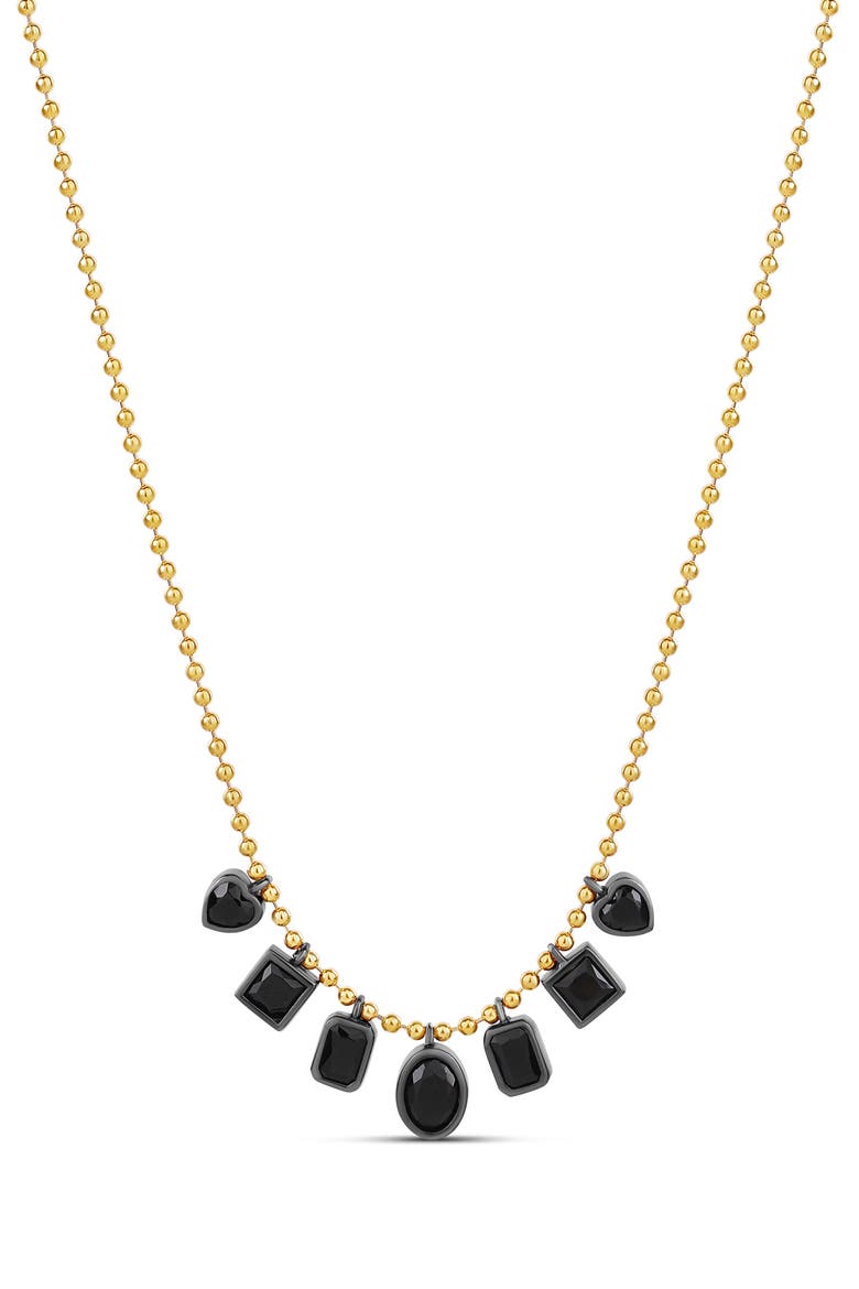 Mixed Stone Dangling Statement Necklace, Main, color, GOLD/PRUPLE