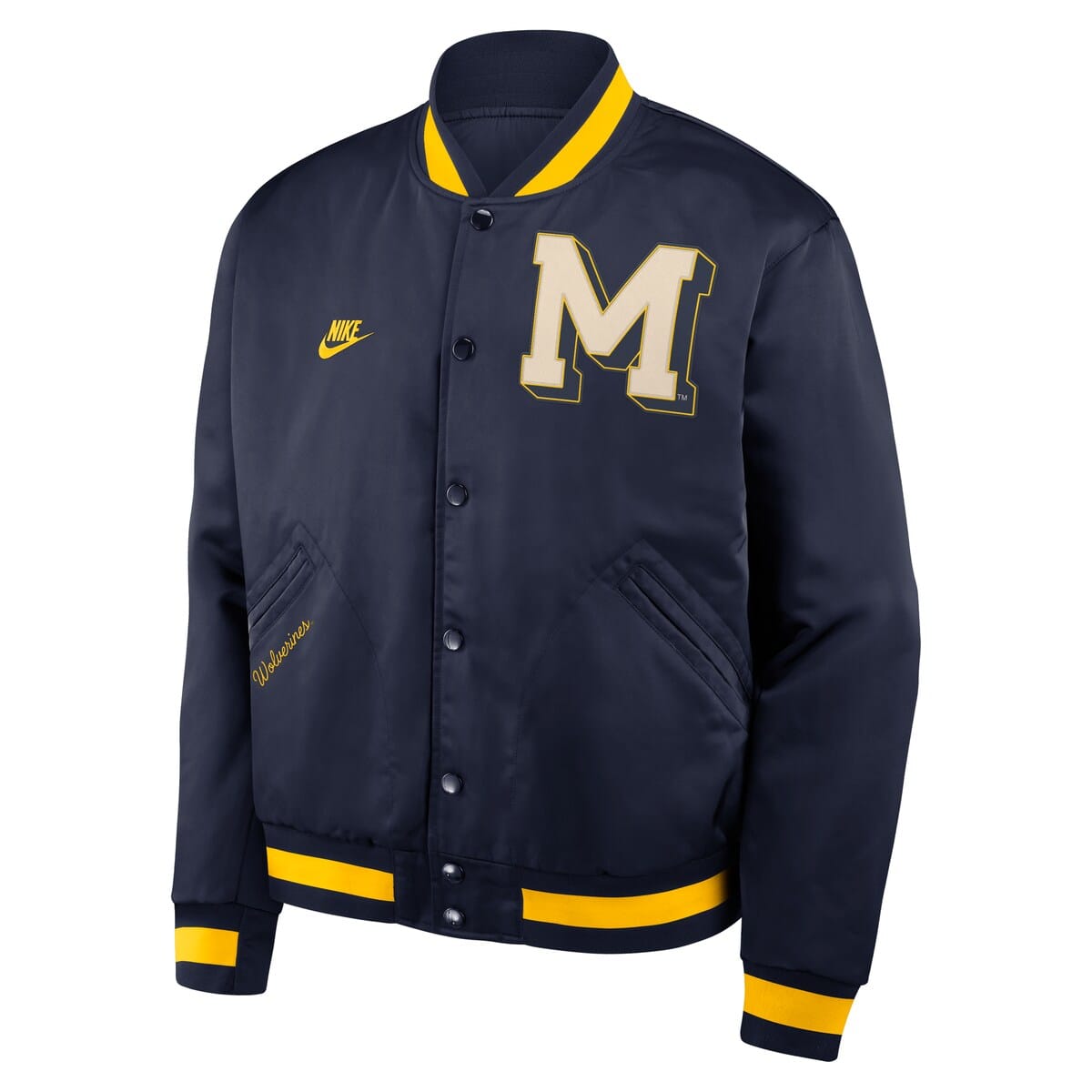 Nike Men's Nike Navy Michigan Wolverines Legacy Full-Snap Bomber