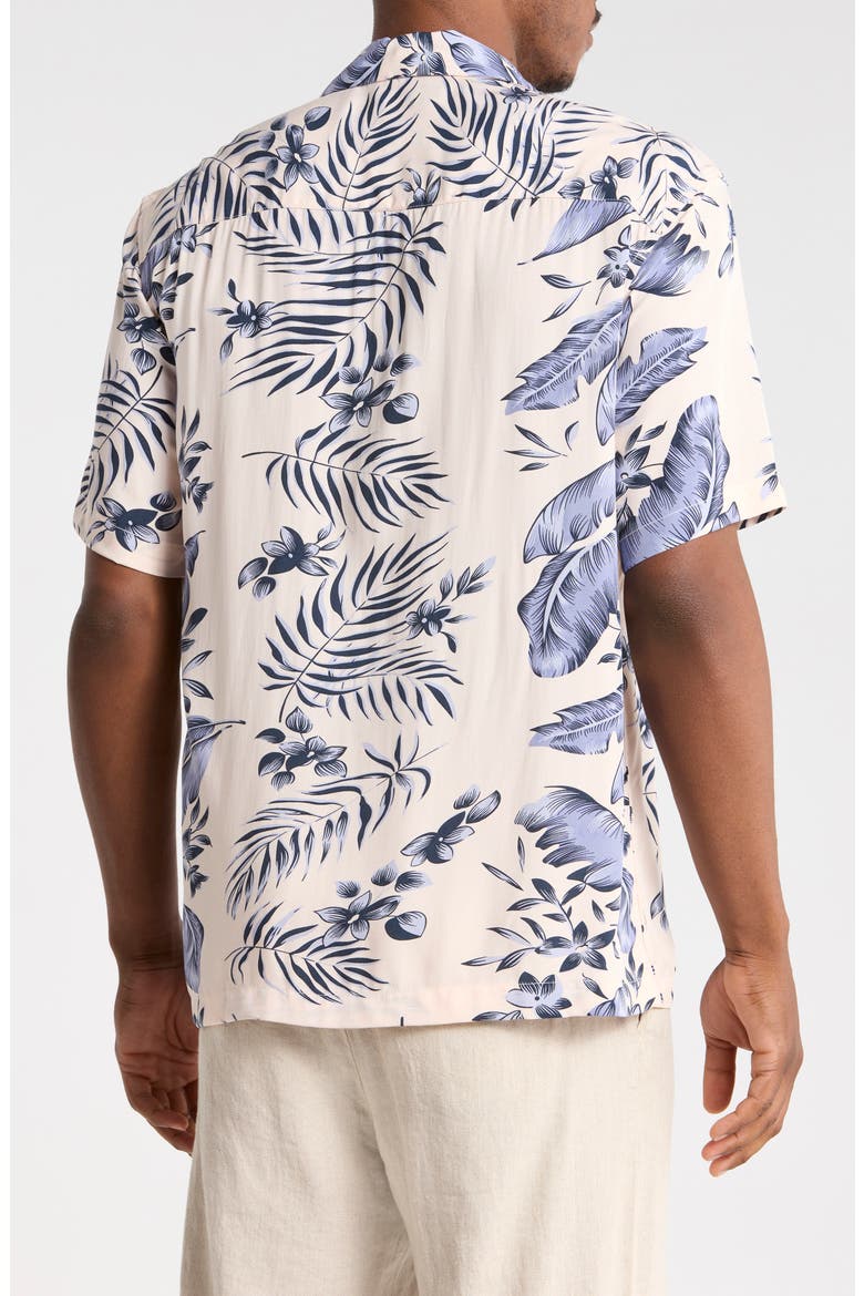 Relaxed Fit Floral Camp Shirt, Alternate, color, OFF WHITE