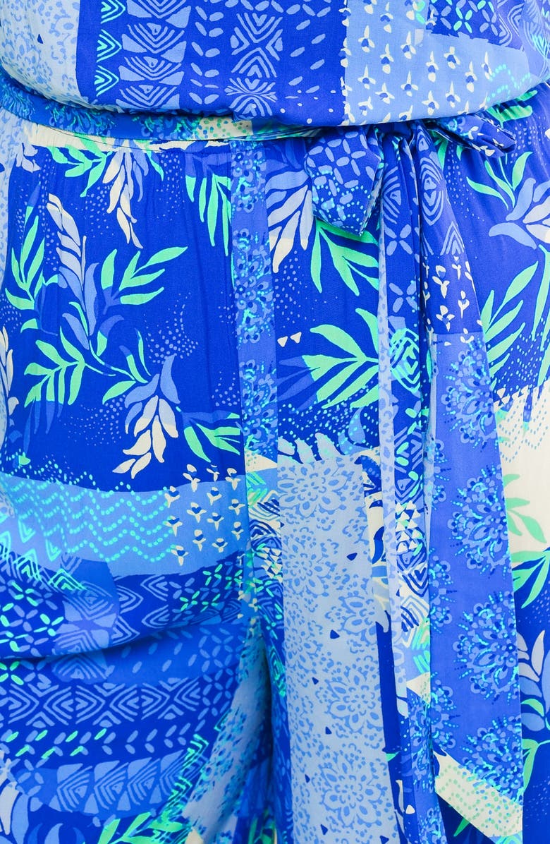 FLYING TOMATO Halter Woven Jumpsuit, Alternate, color, Blue Combo