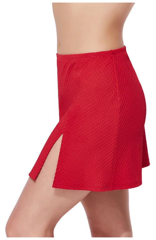 Gottex St. Tropez Textured Pull-on Skirt Cover-up In Red