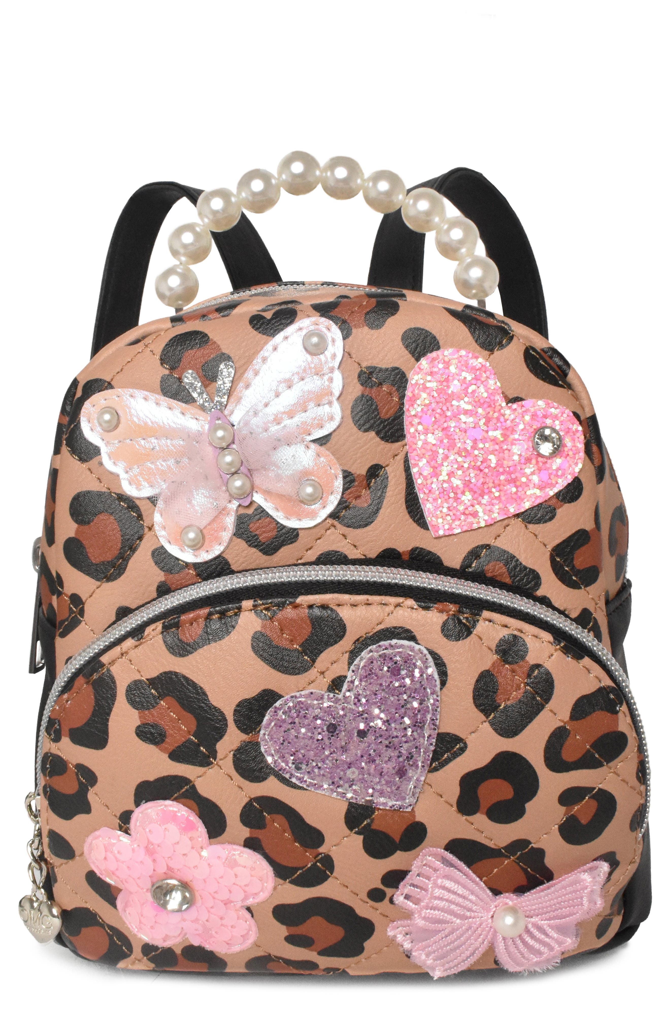 Kids' Leopard Pearl Top Handle Micro Backpack