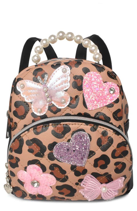 Kids' Leopard Pearl Top Handle Micro Backpack
