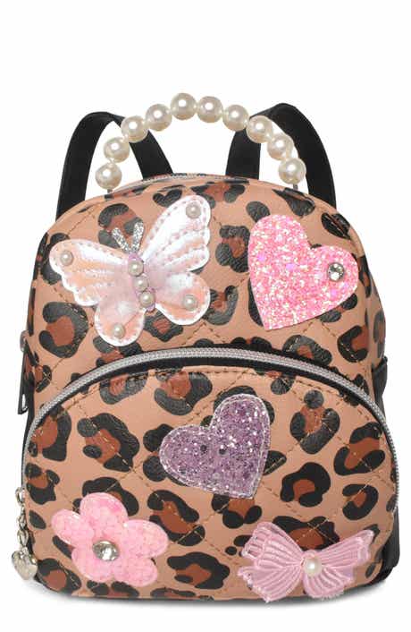 Kids' Leopard Pearl Top Handle Micro Backpack