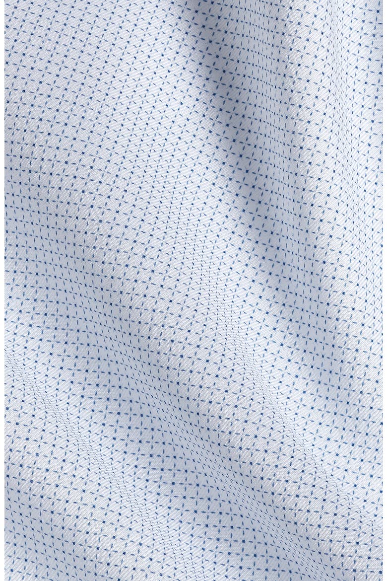 Slim Fit Stretch Micro Geo Print Dress Shirt, Alternate, color, WHITE/ BLUE