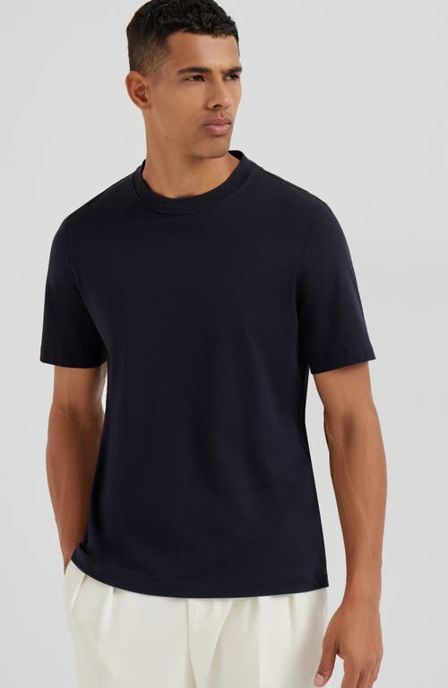 Brunello Cucinelli Double Layer Crewneck T-shirt Featuring Elegant Piping