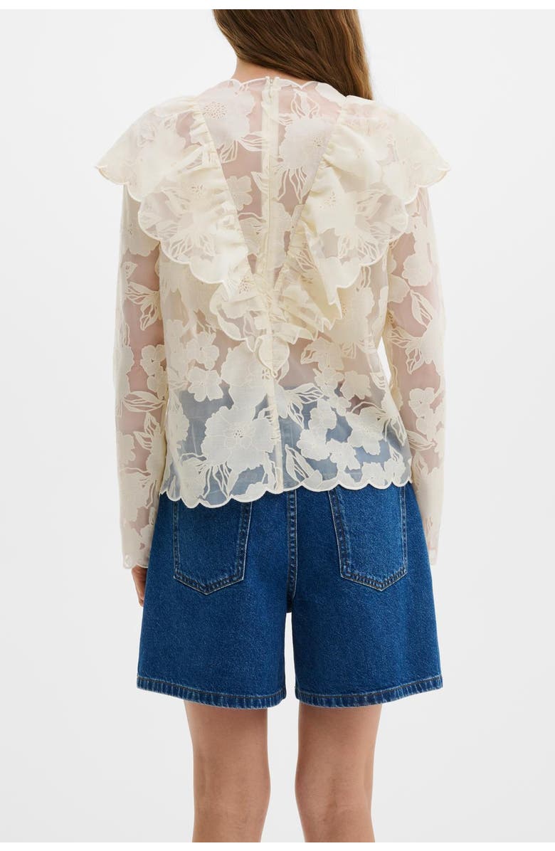 Malina Sansa Ruffled Lace Blouse, Alternate, color, Vanilla
