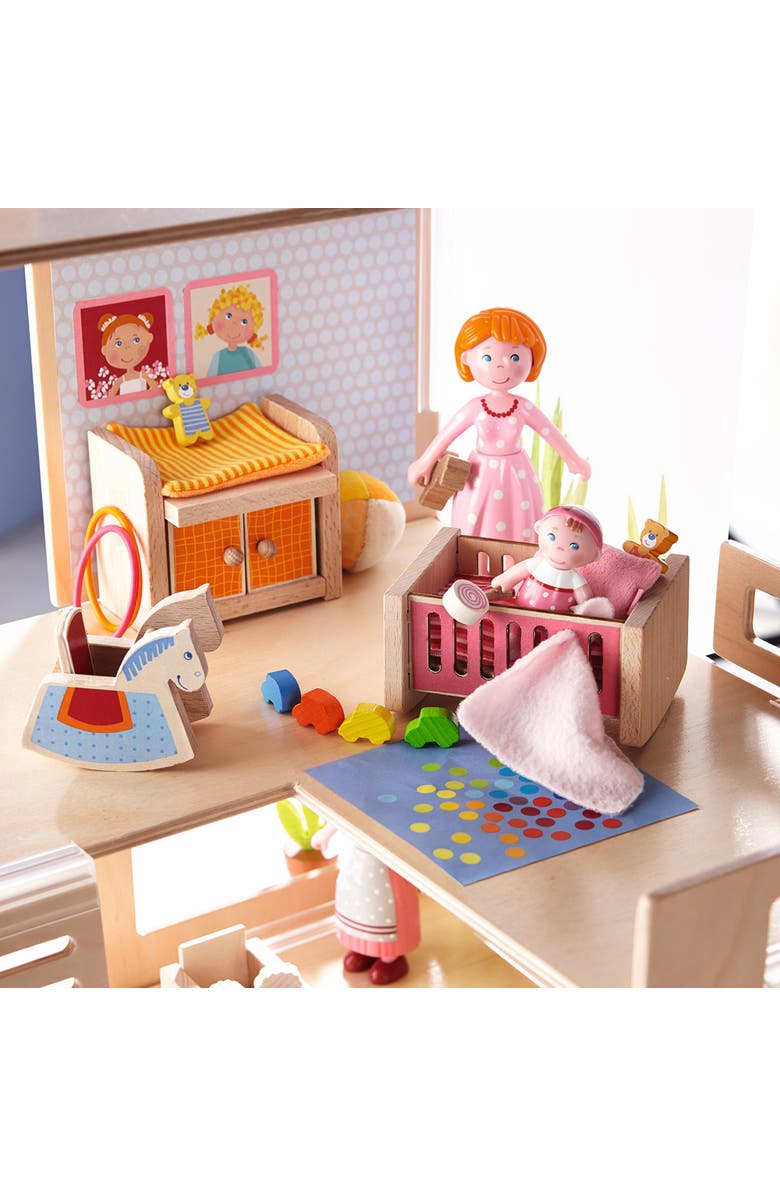 HABA Little Friends Children's Nursery Room - Dollhouse Furniture for 4" Dollhouse Dolls, Alternate, color, Multi