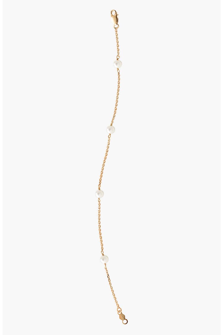 14k Gold & Cultured Pearl Bracelet, Main, color, GOLD