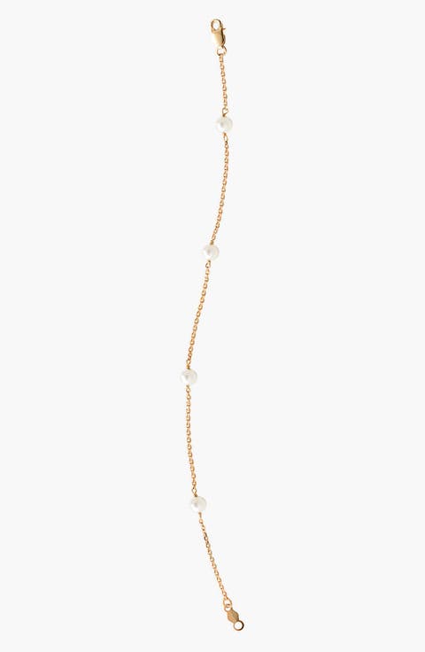 14k Gold & Cultured Pearl Bracelet (Toddler Girls)