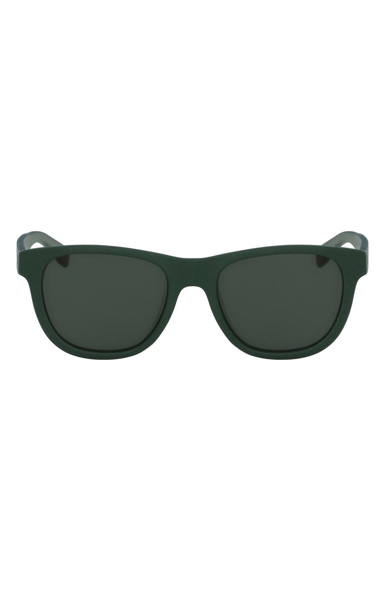 Lacoste 54mm Square Sunglasses, Main, color, Green Matte