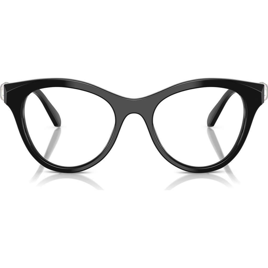 Swarovski 50mm Round Optical Glasses In Black