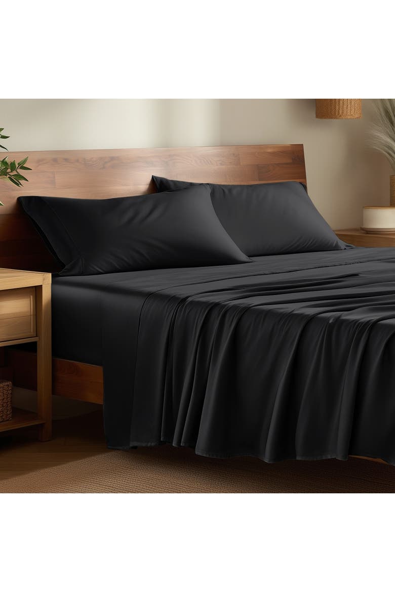 Cooling Rayon Sheet Set - Full XL, Alternate, color, Black