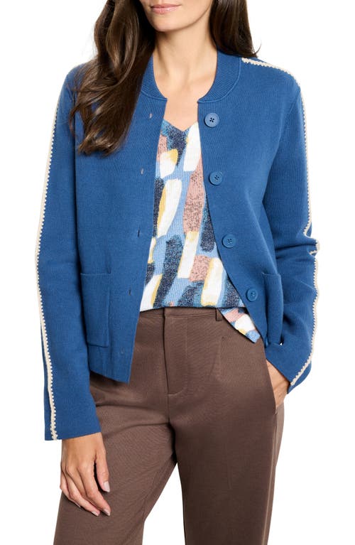 Nic + Zoe Nic+zoe Dashing Dusk Cotton Blend Cardigan In Blue