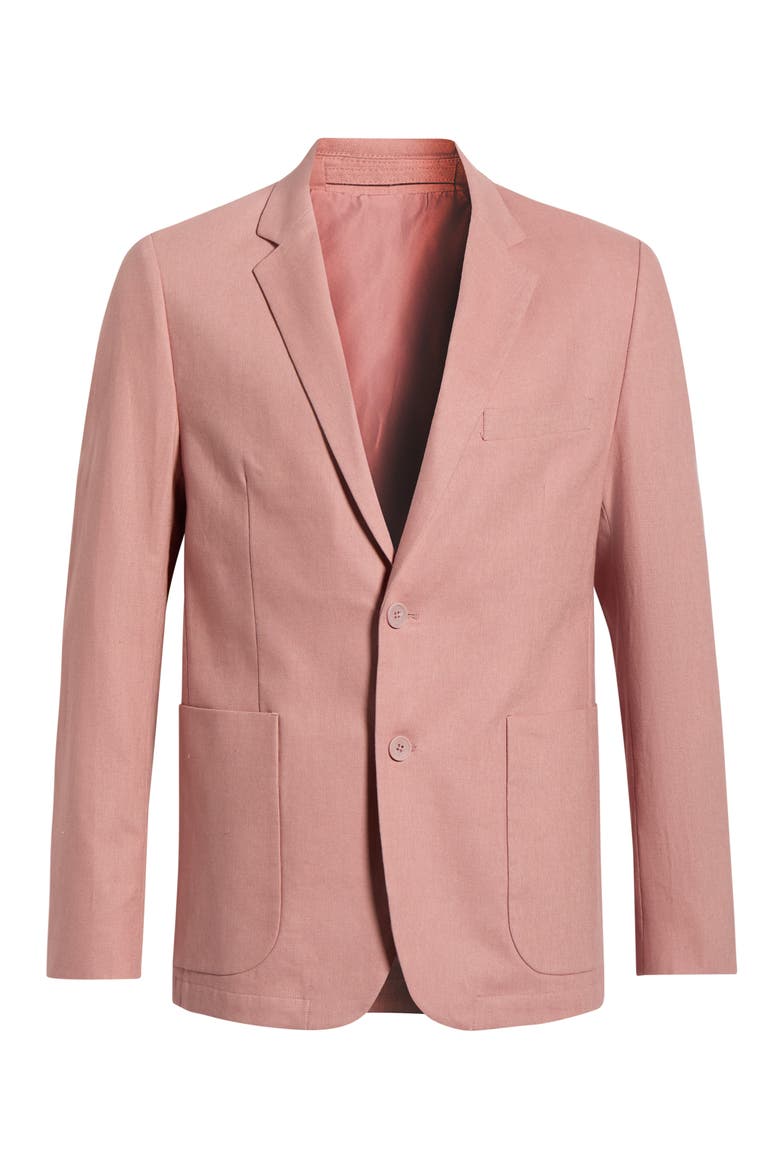 Tailored Fit Light Mauve Linen & Cotton Suit Jacket, Main, color, MAUVE