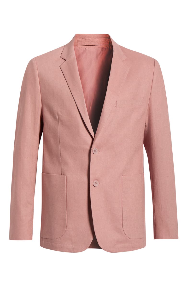 Percival Tailored Fit Light Mauve Linen & Cotton Suit Jacket, Main, color, Mauve
