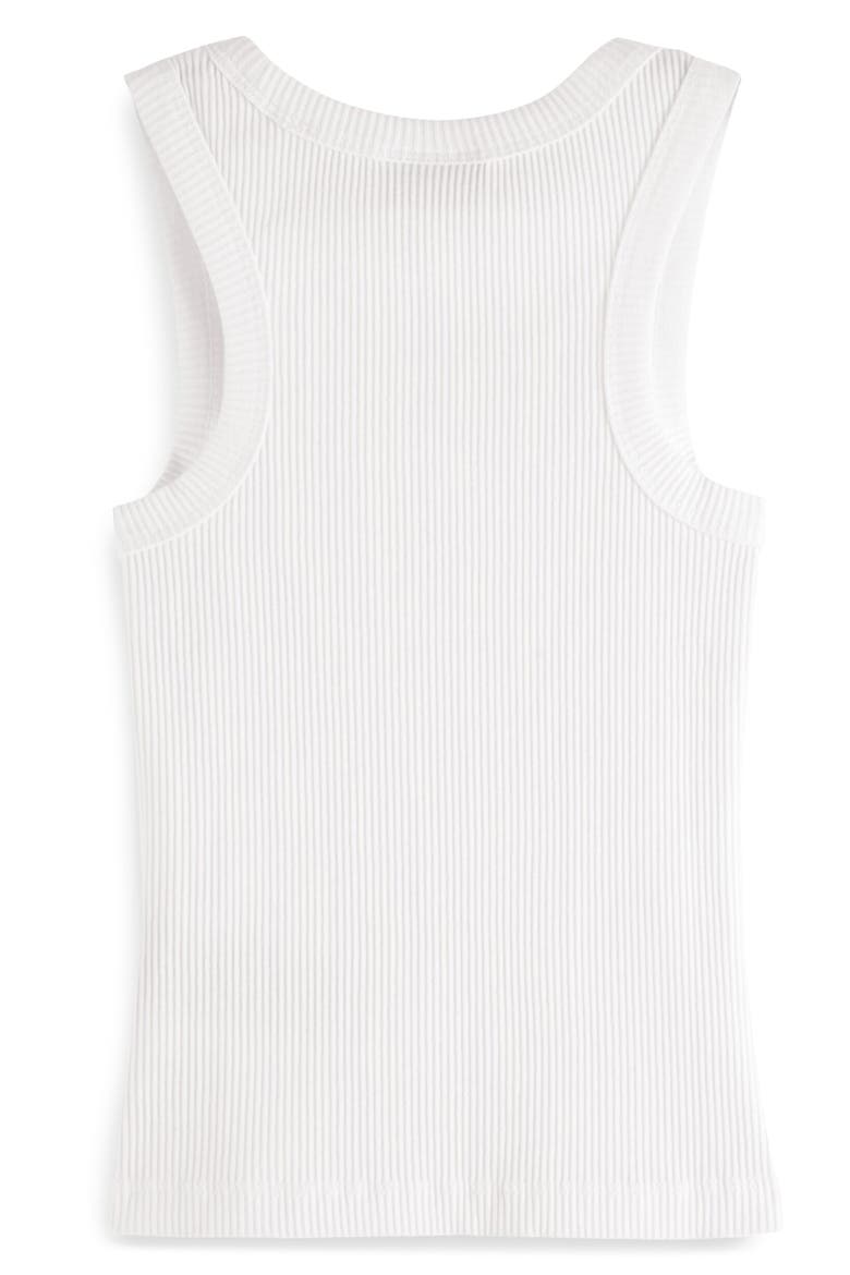 Kids' Cotton Rib Tank, Alternate, color, BRIGHT WHITE