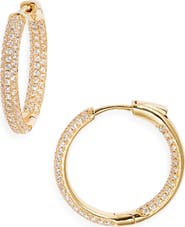 Nordstrom Cubic Zirconia Pavé Hoop Earrings