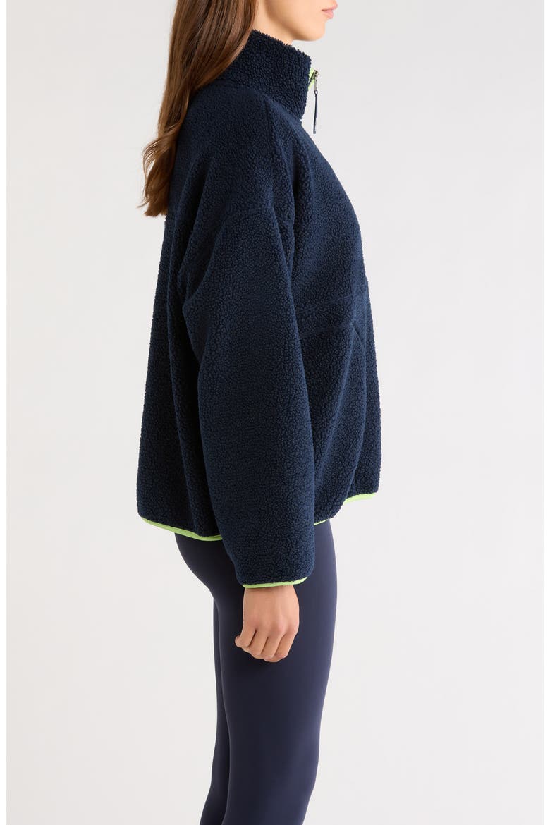 Reese Half-Zip Fleece Pullover, Alternate, color, INDIGO/ LIMEADE