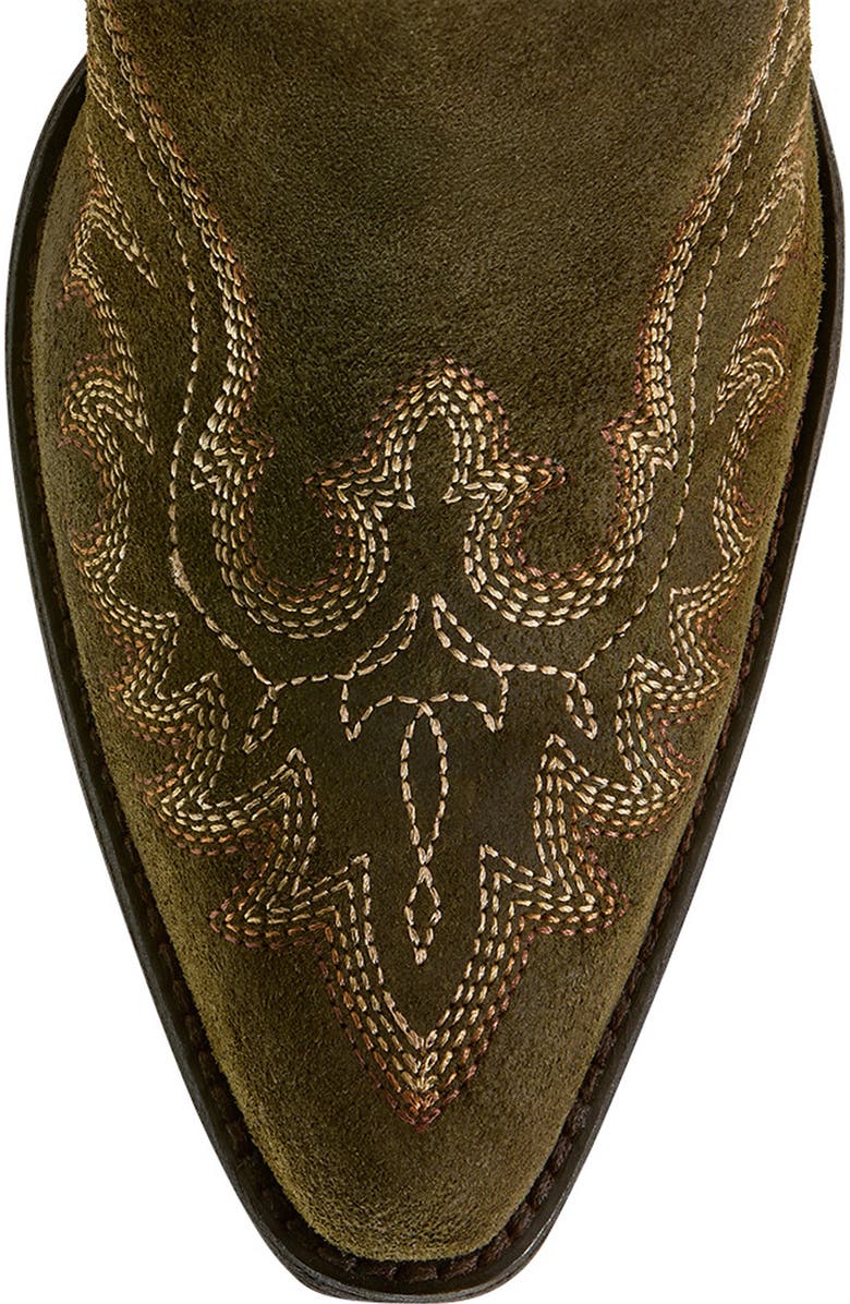 Ariat Chandler X Toe Western Boot, Alternate, color, Soft Olive Suede