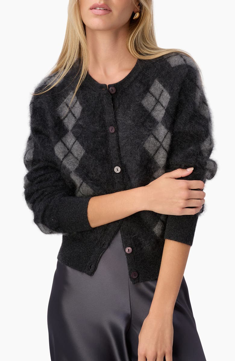 CAMI NYC Dorian Cashmere Cardigan, Main, color, Gray Argyle