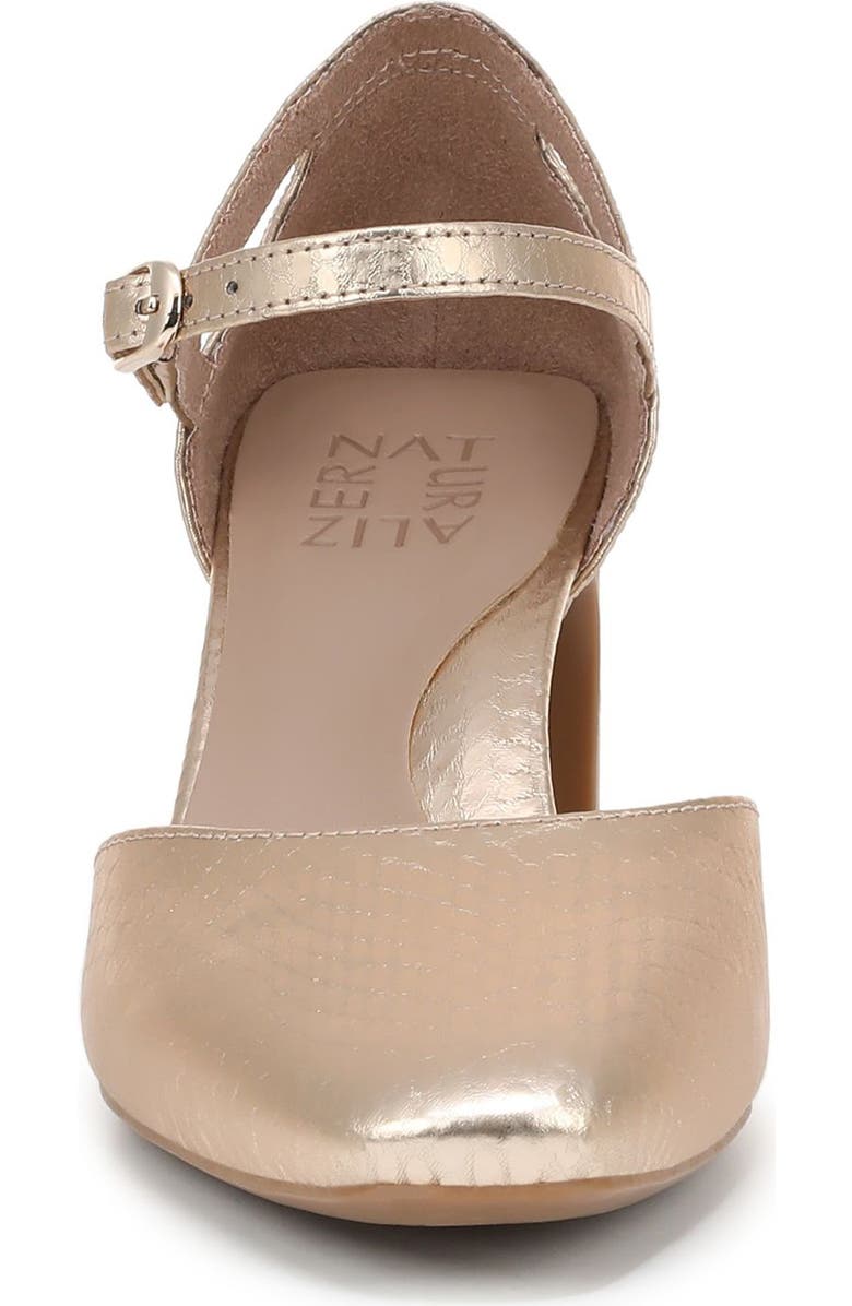 Naturalizer Yasmin Ankle Strap Dress Pump - WIde Width Available, Alternate, color, Champagne Faux Leather