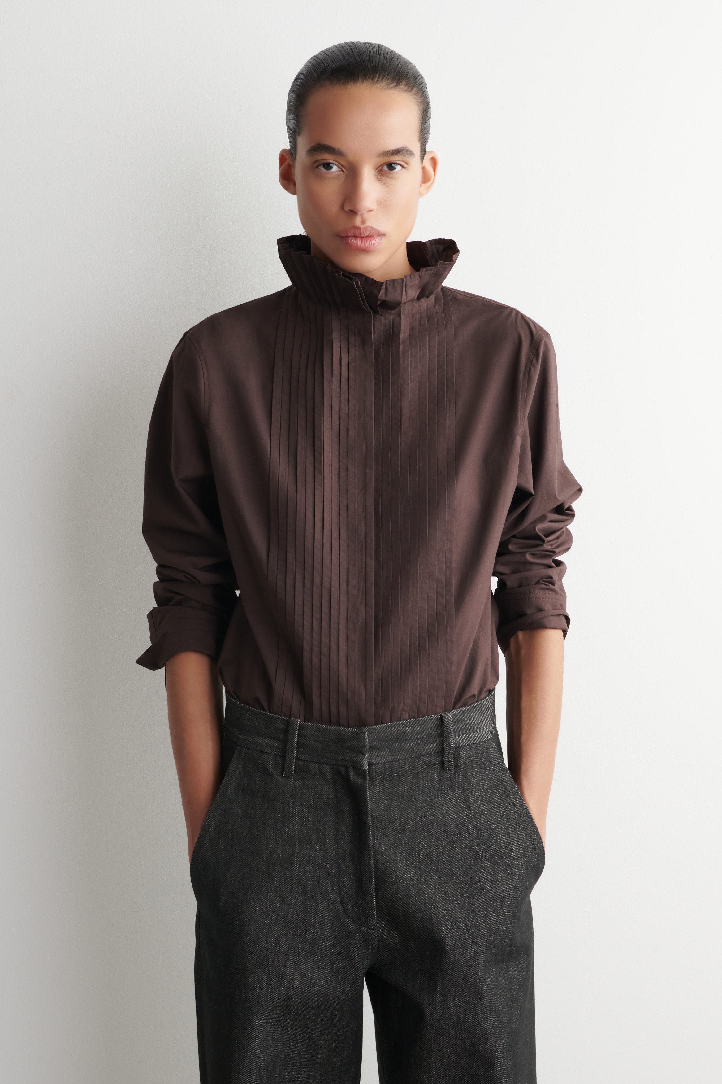 Pintucked Cotton Blouse - image 3