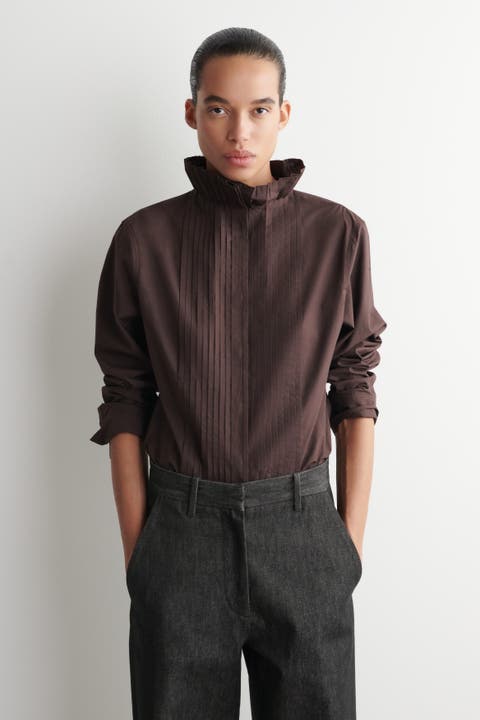 Pintucked Cotton Blouse