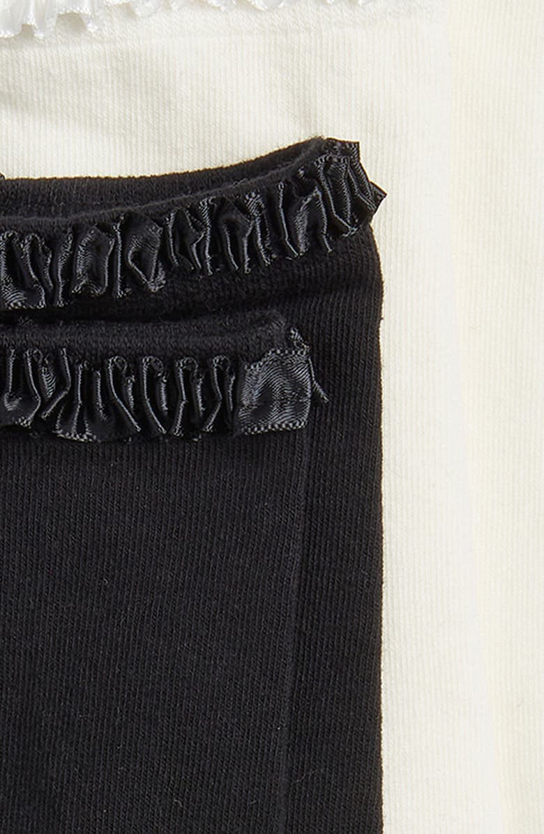 HIGH HEEL JUNGLE Lara Satin Ribbon Trim Cotton Blend Crew Socks, Alternate, color,