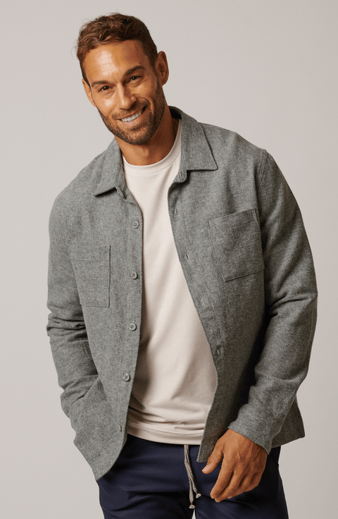 Cotton Tweed Button Up