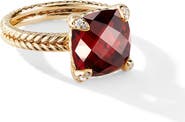 David Yurman Châtelaine Ring with Semiprecious Stone and Diamonds in 18K Gold