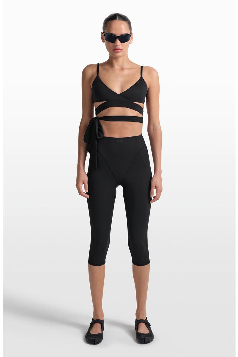 Matte Wrap Bra, Alternate, color, OBSIDIAN