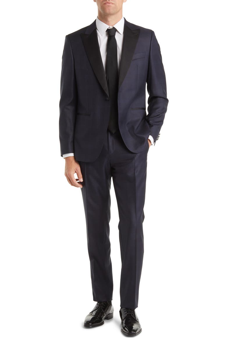 Huge Virgin Wool Blend Suit, Main, color, NAVY