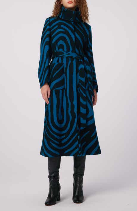 Starsky Zebra Stripe Wool Blend Coat