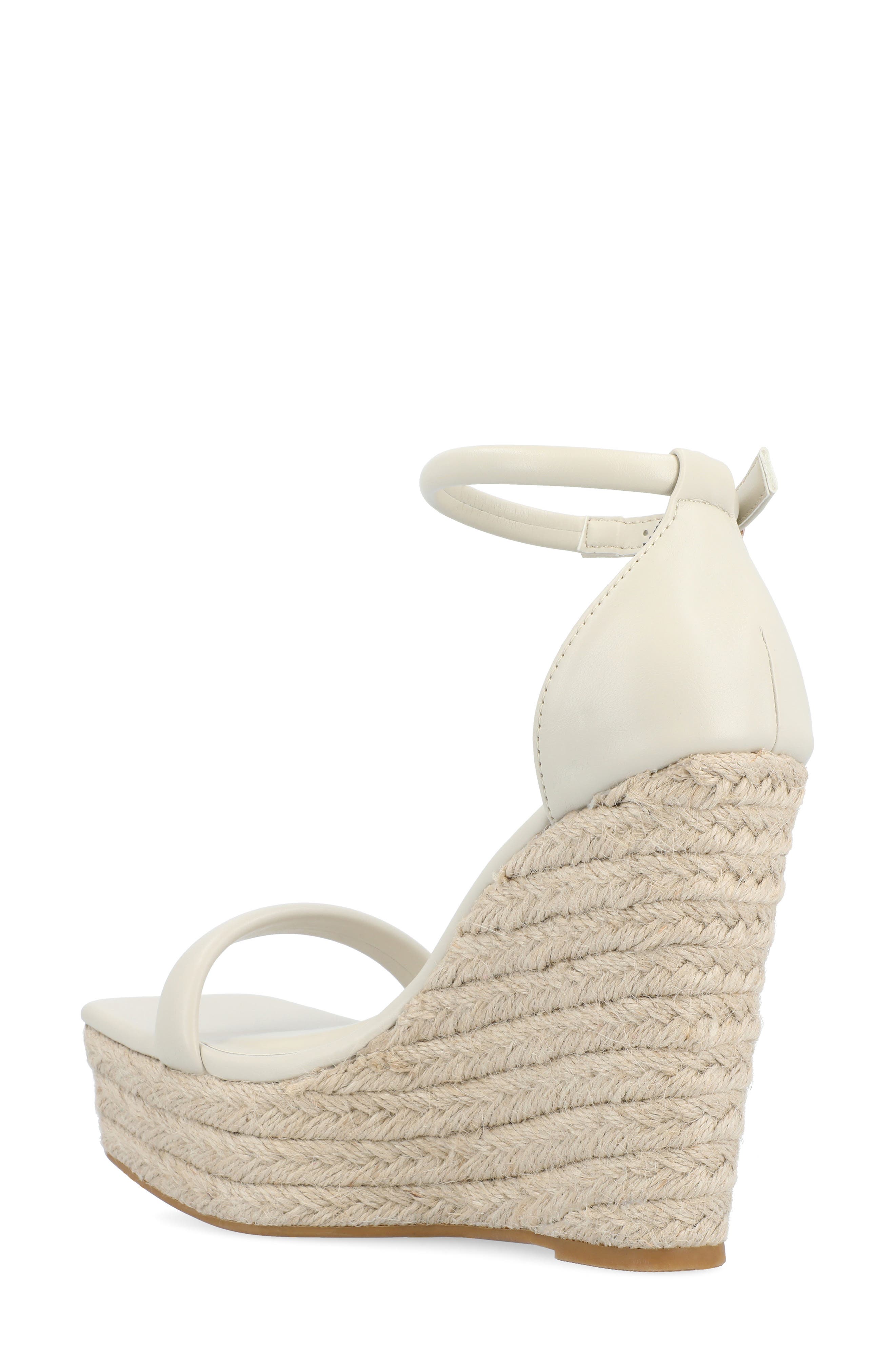 Journee Collection Olesia Espadrille Wedge Platform Sandal, Alternate, color, Bone