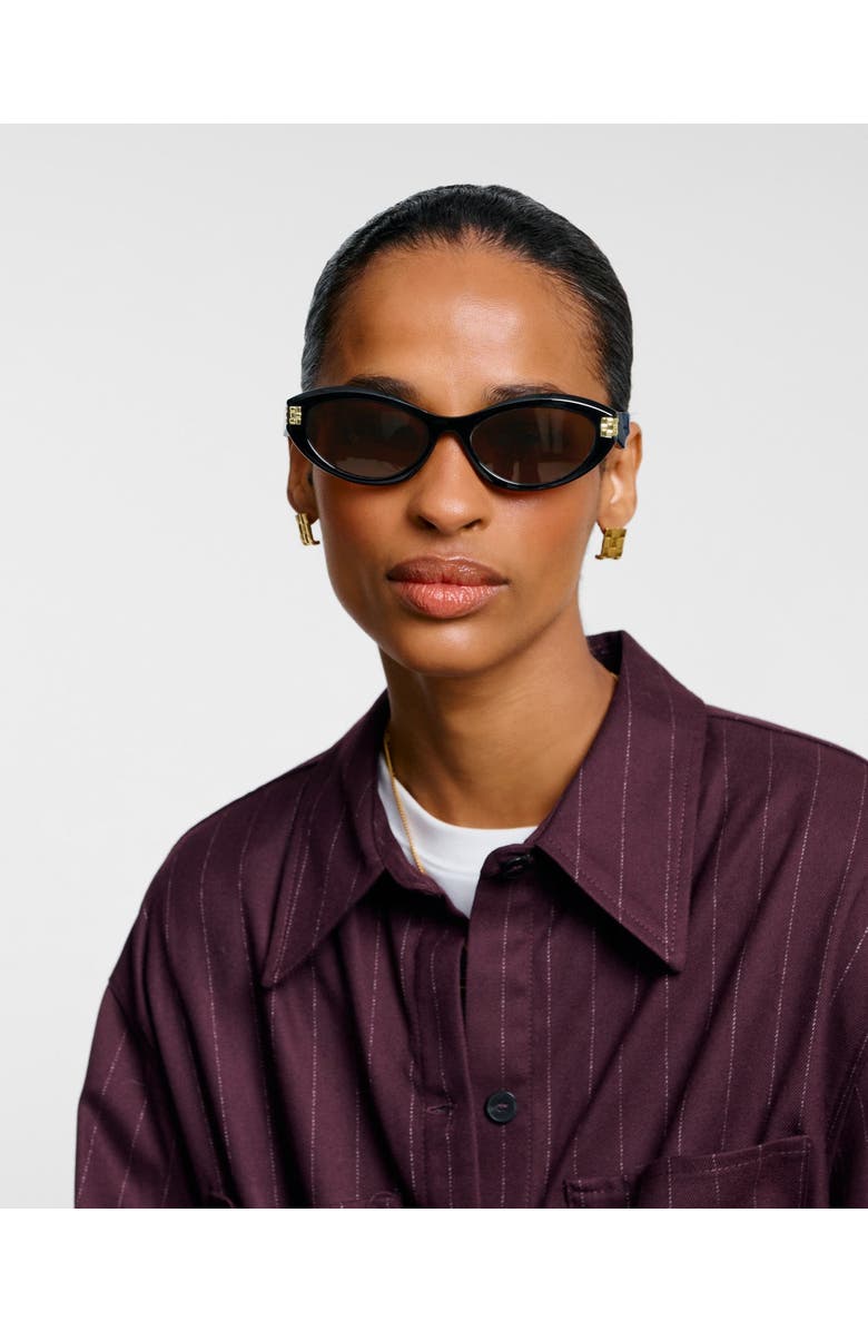 Katie Loxton Bordeaux Slim Oval Sunglasses in Black, Alternate, color, Black