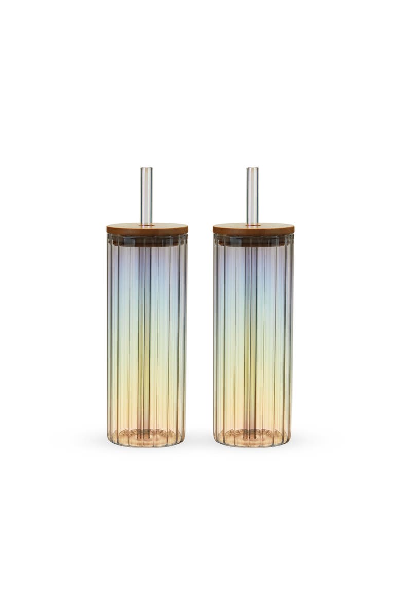 TWINE Rainbow Luster Tumblers Set of 2, Alternate, color, Clear