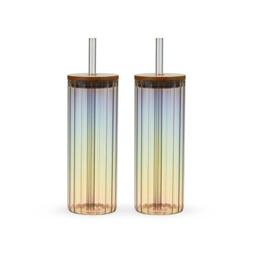 Twine Rainbow Luster Tumblers Set Of 2 In Clear