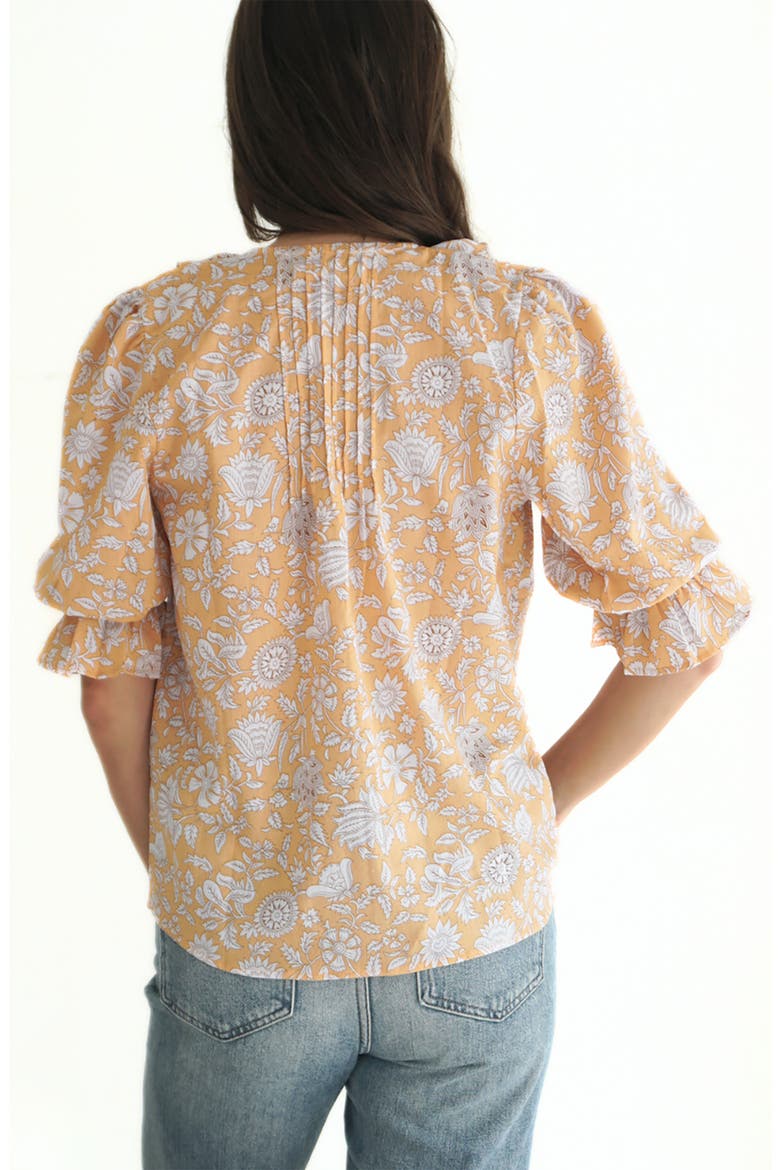 Chloe Floral Ruffle Cotton Shirt, Alternate, color, Poppy Garden