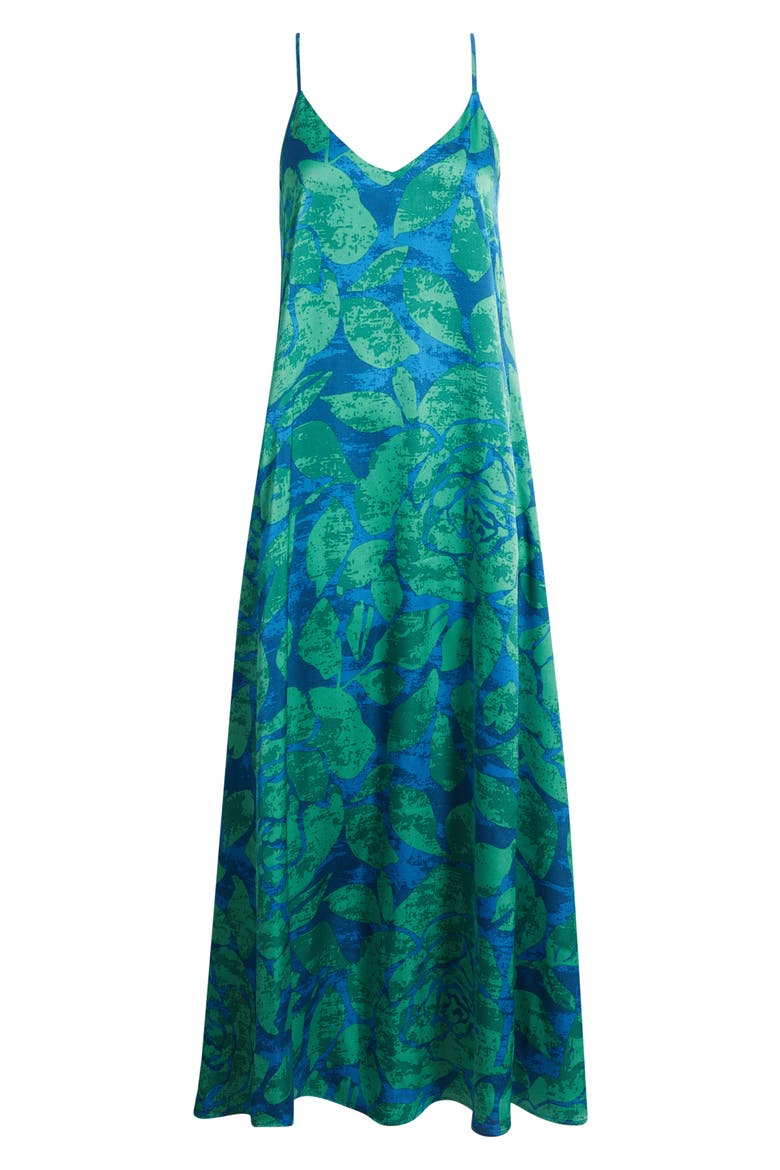 Print Pocket Sleeveless Maxi Dress, Alternate, color, GREEN BLUE