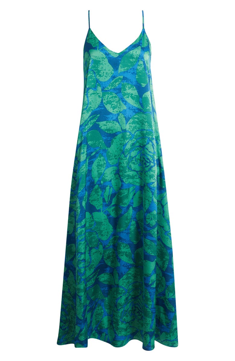Tahari ASL Print Pocket Sleeveless Maxi Dress, Alternate, color, Green Blue