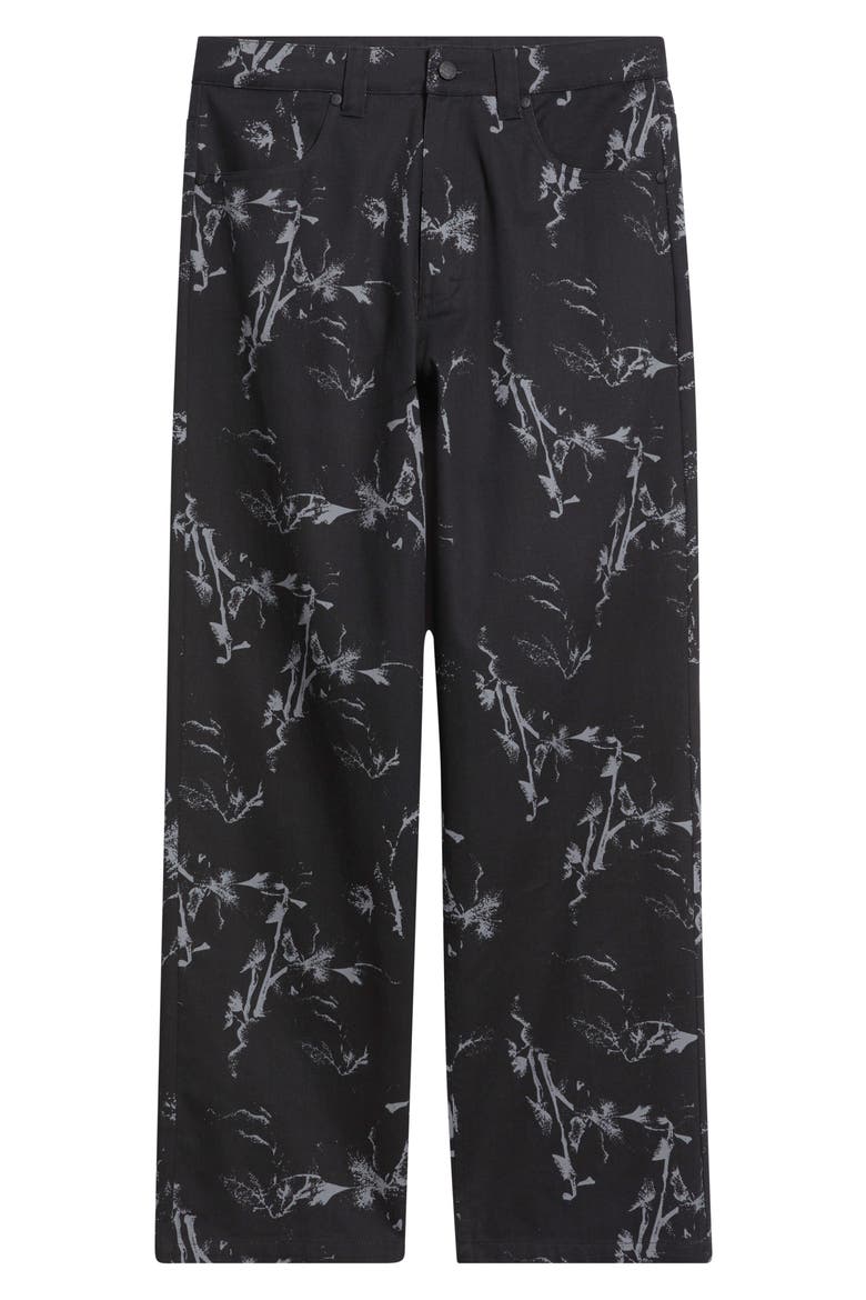 Hunter Lawrence Edition - Flower Pattern Milano Pants, Alternate, color, BLACK