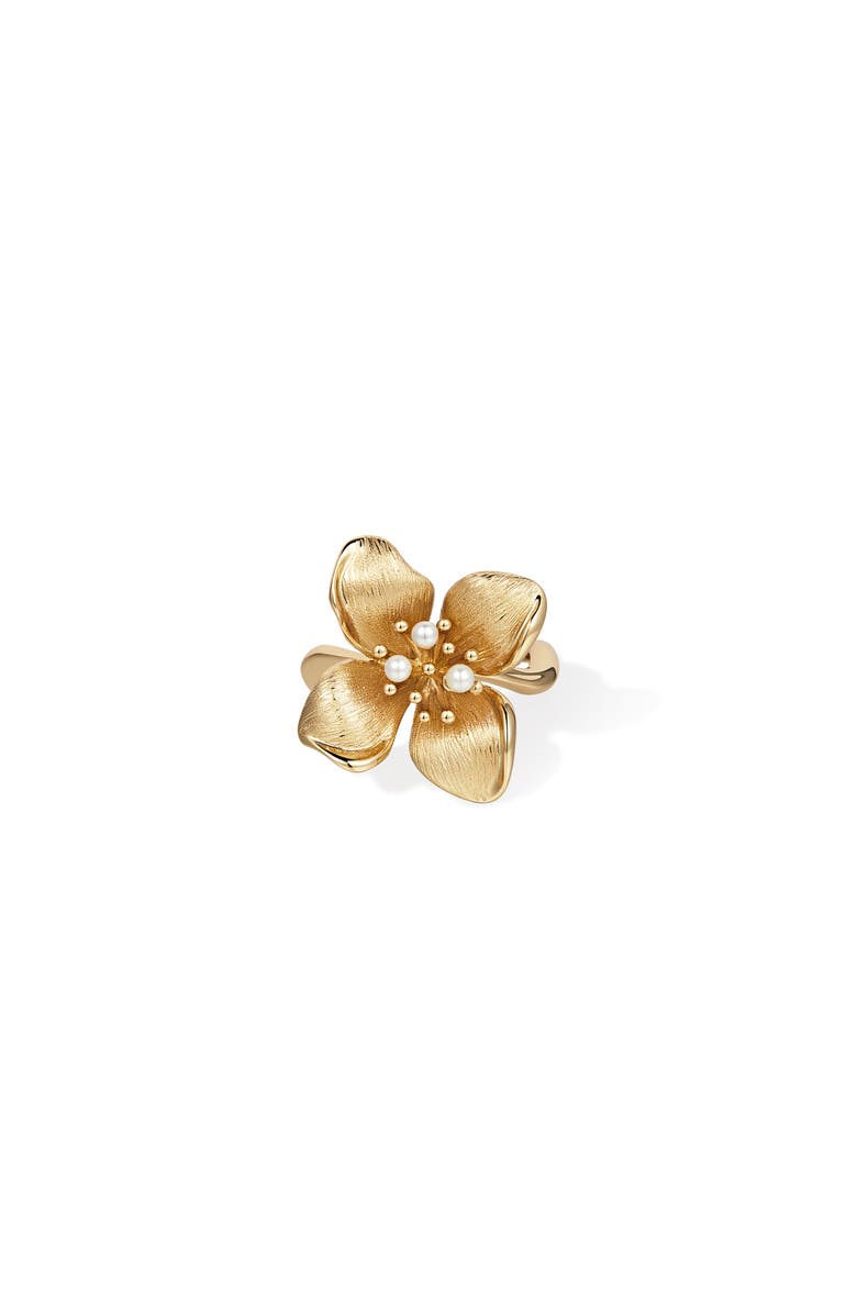 RC RETRO CHIC Iris Blossom Ring, Alternate, color, Gold & White