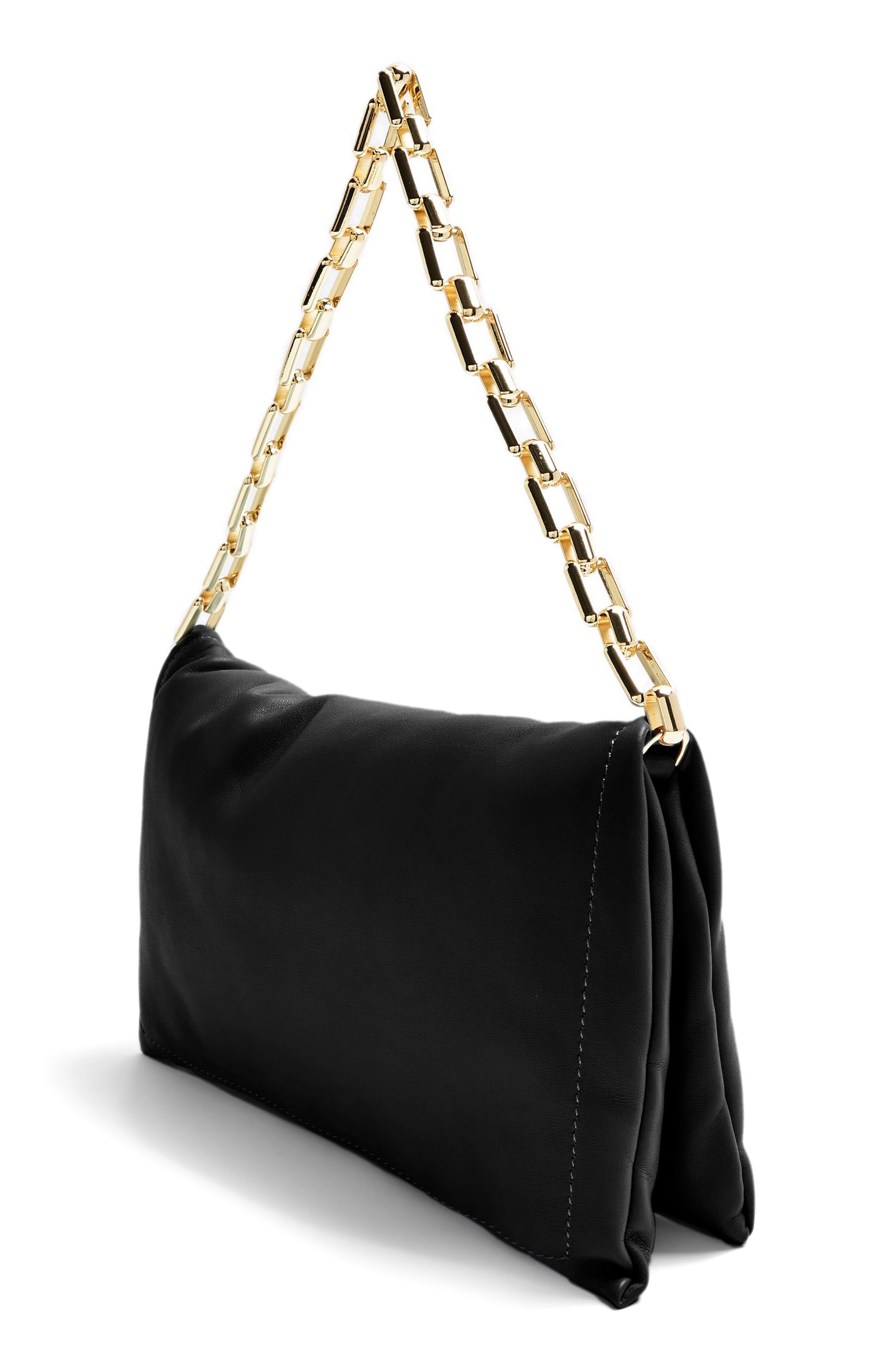Topshop Puffa Faux Leather Handbag, Alternate, color, 